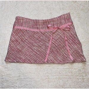 Vtg Forever 21 Pink Tweed Mini Skirt